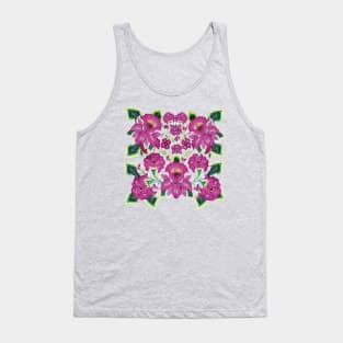 Hot pink tehuana oaxaca flowers and leaves embroidery rosa mexicano mexican tablecloth Tank Top